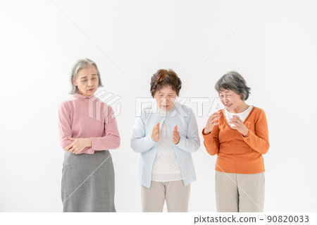 Worried, worried, old-age senior woman Worried, worried, old-age senior woman 90820033