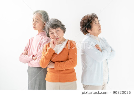 Worried, worried, old-age senior woman Worried, worried, old-age senior woman 90820056