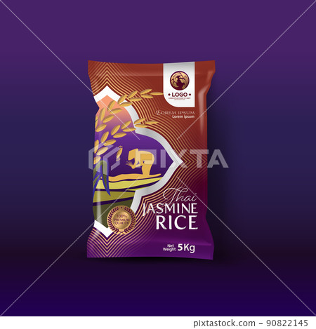 Rice Package Mockup Thailand food Products, vector illustration Rice Package Mockup Thailand food Products, vector illustration 90822145