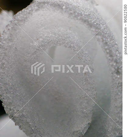 rolls of snow crust ride on a car window rolls of snow crust ride on a car window 90822580