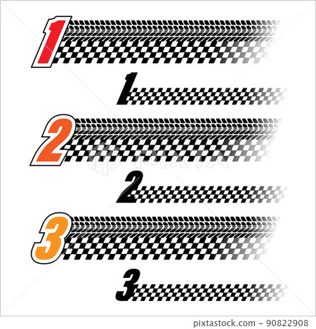 Sport flags color silhouettes numbers 90822908