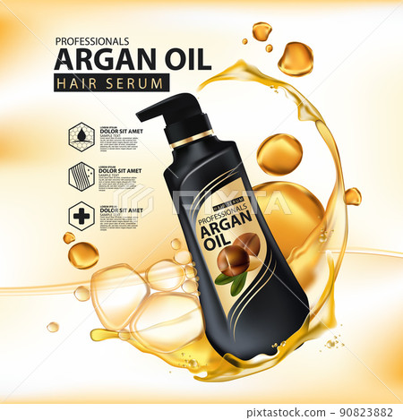 argan oil hair care protection illustration 90823882