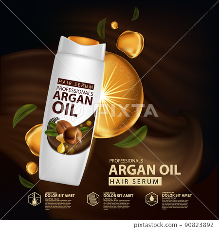 argan oil hair care protection illustration 90823892
