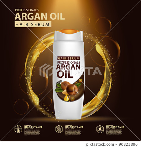 argan oil hair care protection illustration 90823896