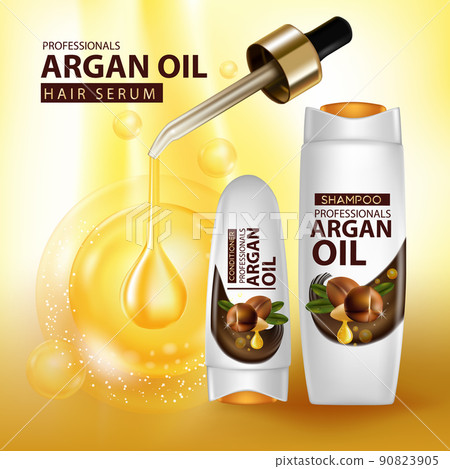 argan oil hair care protection illustration 90823905
