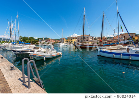 Small Port of Bardolino Village on Lake Garda - Lago di Garda Veneto Italy Small Port of Bardolino Village on Lake Garda - Lago di Garda Veneto Italy 90824014
