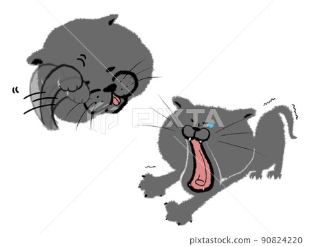 Shining cat character / yawning cat character Shining cat character / yawning cat character 90824220