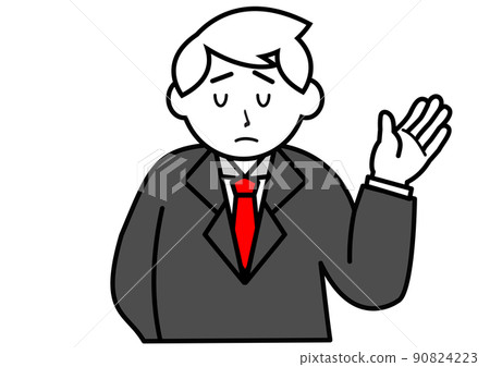一個穿著外國人西裝的男人,一臉苦惱 一個穿著外國人西裝的男人,一臉苦惱 90824223