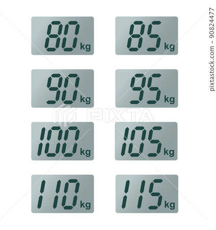 數字秤公斤顯示的矢量圖解 90824477