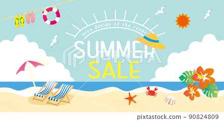 Illustration of summer sea resort Illustration of summer sea resort 90824809