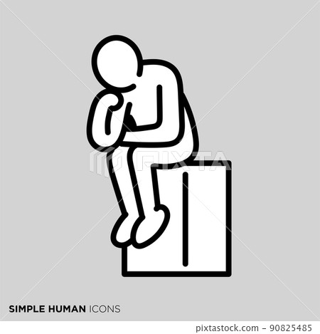 Simple human icon series "The Thinker" 90825485