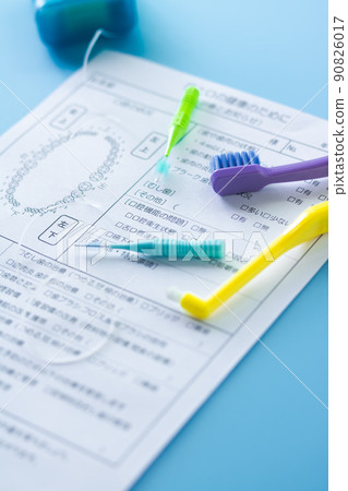 牙科清單和口腔護理工具 牙科清單和口腔護理工具 90826017