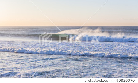 Surfer Tube Ride Ocean Wave 90826070