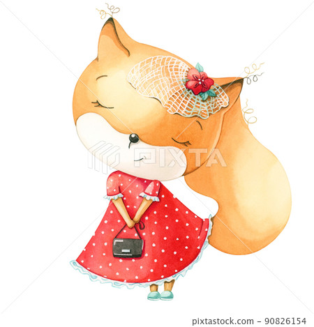 Cute fox. Poster for baby room. Childish print for nursery. Design can be used for fashion t-shirt, greeting card, baby shower. Cute fox. Poster for baby room. Childish print for nursery. Design can be used for fashion t-shirt, greeting card, baby shower. 90826154