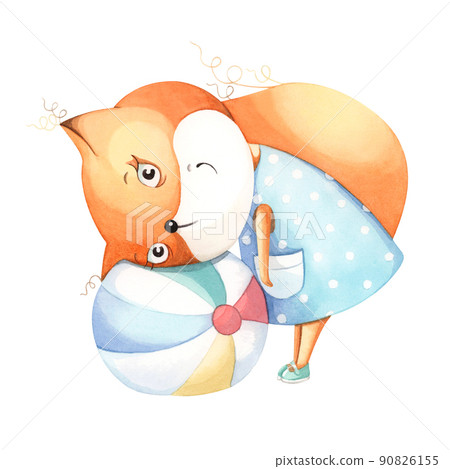 Cute fox. Poster for baby room. Childish print for nursery. Design can be used for fashion t-shirt, greeting card, baby shower Cute fox. Poster for baby room. Childish print for nursery. Design can be used for fashion t-shirt, greeting card, baby shower 90826155