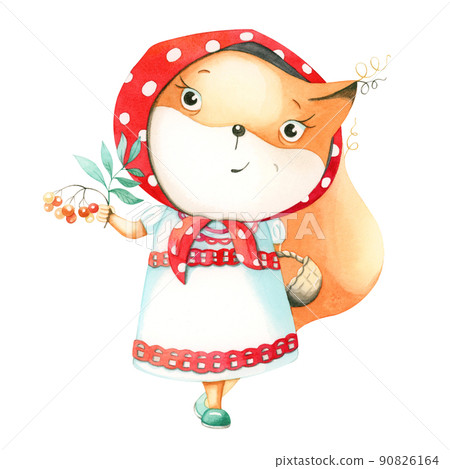 Cute fox. Poster for baby room. Childish print for nursery. Design can be used for fashion t-shirt, greeting card, baby shower Cute fox. Poster for baby room. Childish print for nursery. Design can be used for fashion t-shirt, greeting card, baby shower 90826164