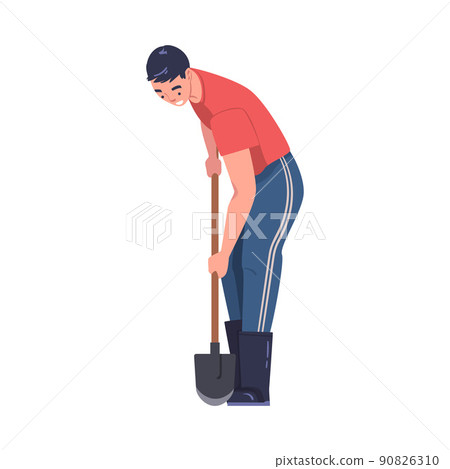 Man Character with Shovel or Spade Engaged in Soil Digging for Planting Tree Sapling Vector Illustration Man Character with Shovel or Spade Engaged in Soil Digging for Planting Tree Sapling Vector Illustration 90826310