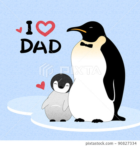 Emperor Penguin Dad and Baby Father's Day Card Emperor Penguin Dad and Baby Father's Day Card 90827334