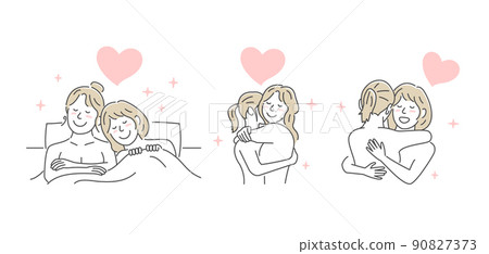 Women's love illustration set (LGBT, lesbians, homosexuality) Women's love illustration set (LGBT, lesbians, homosexuality) 90827373