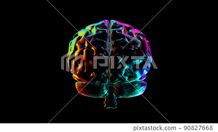 Abstract Human brain with Rainbow Reflections Looped Animation Abstract Human brain with Rainbow Reflections Looped Animation 90827668