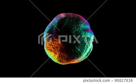 Dark Metallic Sphere Scene with colorful reflections. Dark Metallic Sphere Scene with colorful reflections. 90827816