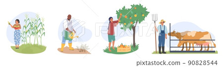 Farm life and garden or agriculture worker set Farm life and garden or agriculture worker set 90828544