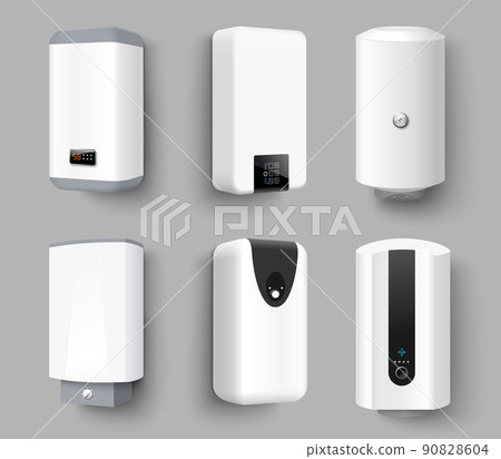 Electric water heaters and boiler vector set 90828604