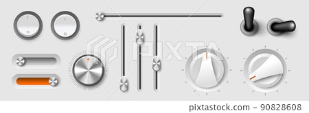 Volume adjustment dial realistic 3d vector mockup 90828608