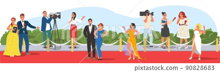 Celebrities walking on red carpet cartoon vector 90828683