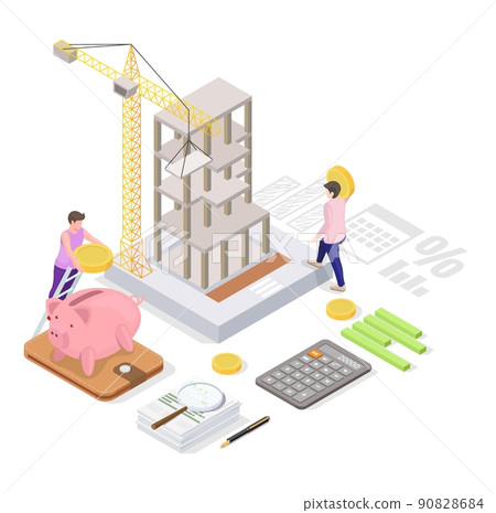 People doing real estate investment 3d vector 90828684