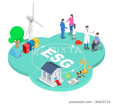 ESG idea of environmental, social and governance 90828724