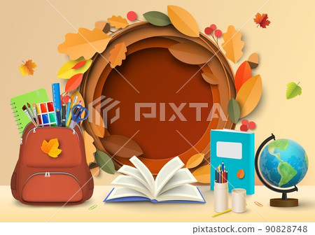 Back to school paper cut vector illustration - Stock Illustration ...