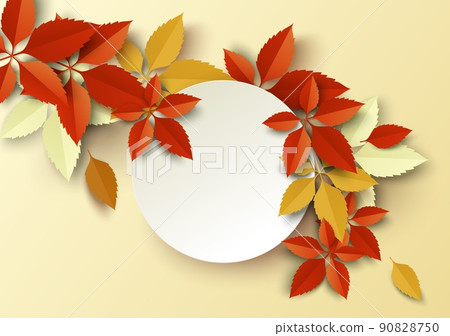 Round copy space with autumn leaves vector design 90828750