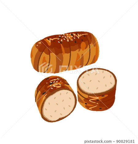 Illustration of meat-wrapped rice balls 90829181