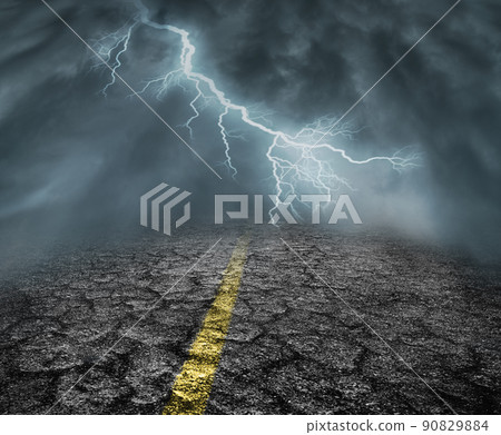 danger on the road concept of uncertainty and obscurity of future 90829884
