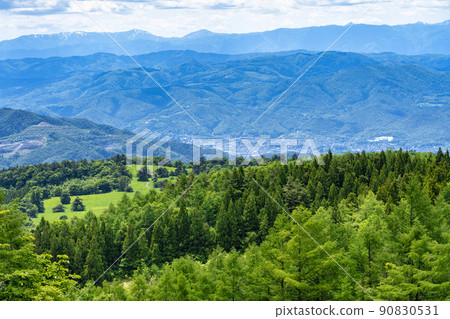 山形藏王山脈鳥瞰圖 山形縣山形市 90830531