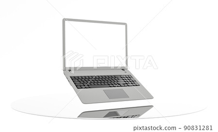 Laptop Mock-Up Minimal concept. Gray laptop isolated background. Laptop Mock-Up Minimal concept. Gray laptop isolated background. 90831281