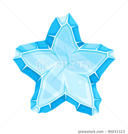Blue Star Ice Shaped Element for Game and Web Design Vector Illustration Blue Star Ice Shaped Element for Game and Web Design Vector Illustration 90831323