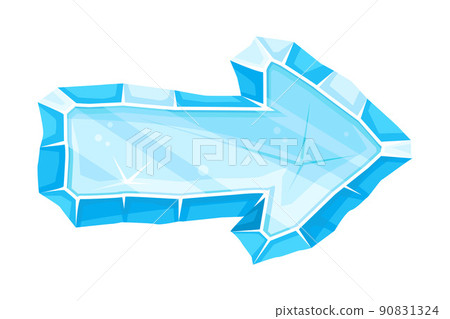 Blue Arrow Ice Shaped Element for Game and Web Design Vector Illustration 90831324