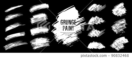黑色 grunge 油漆的集合 黑色 grunge 油漆的集合 90832468