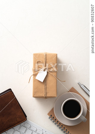 father's day background top view office work gift Father's day 90832607