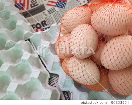 Fresh eggs products for sale in supermarket 90833964