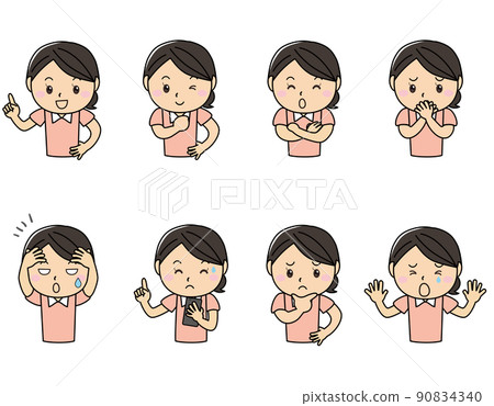 女性、女孩、智能手機、工作、學習、微笑、煩惱的面孔、情緒、上半身 90834340