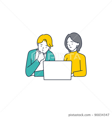 無法解決問題的業務團隊插畫素材 90834347