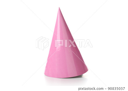 Pink party hat isolated on white background 90835037