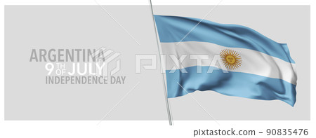 Argentina happy independence day greeting card, banner with template text vector illustration 90835476