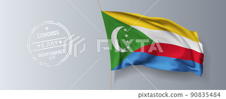 Comoros islands happy independence day greeting card, banner with template text vector illustration 90835484