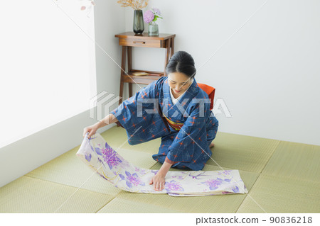 格子圖案日式房間小紋 90836218