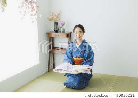 格子圖案日式房間小紋 90836221