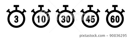 Timer / stopwatch icon set - Stock Illustration [90836295] - PIXTA